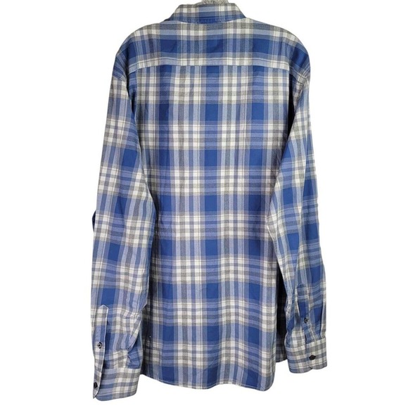 UNTUCKit LS Button Up Shirt Blue Plaid Cotton Mens Big Tall XXL Tall Fiano - Picture 3 of 11